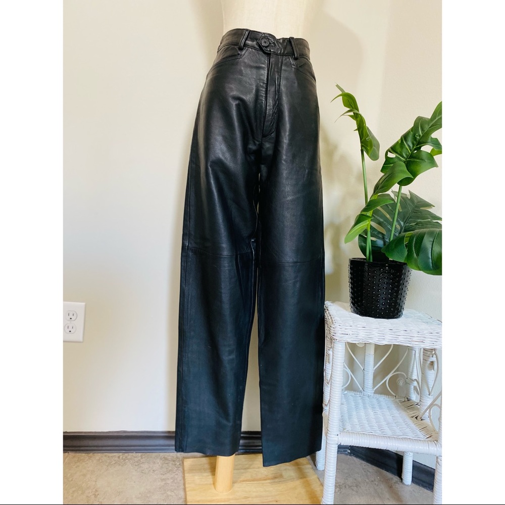 Vintage Enjoy black leather pants